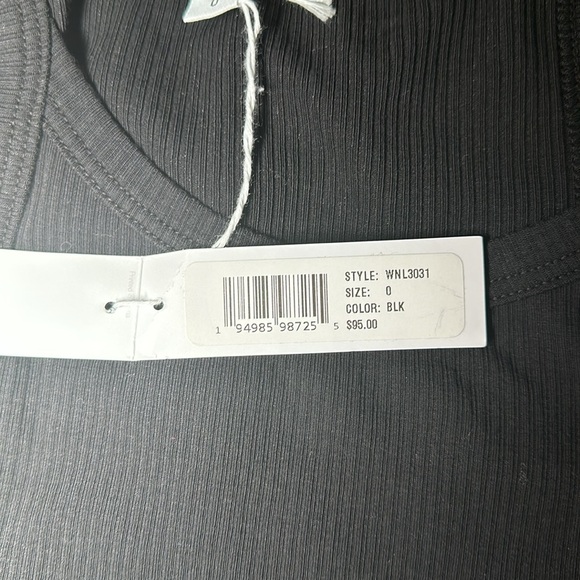 Women Black James Perse Ribbed Cami Tank Top Size 0 - Picture 6 of 7